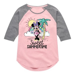 Girls' - Disney - Sweet Summer Time Shirt Tail Raglan Graphic T-shirt - 1 of 4