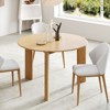 PexFix 42" x 42" Solid Wood Round Dining Table for 4 Modern Farmhouse Kitchen Table Small Circle for Kitchen Living Room Natural - 2 of 4