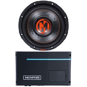 Memphis PRXA600.1 Power Reference Series Mono Subwoofer Amplifier and 1 Memphis Audio MJP1022 MOJO Pro Series 10" Component Subwoofer With Dual 2-o... - 1 of 4
