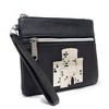 Disney Wallet, Double Pocket Wristlet, Brave Princess Merida Script Debossed, Castle Emblem Silver, Black, Vegan Leather - 2 of 4