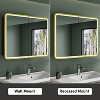 HBEZON Medicine Cabinet with Mirrors and Lights, Recess/Wall Mount Bathroom Cabinet, 3 Mode LED Lights, Anti-Fog, Dimmable, Memory Function - 3 of 4