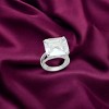 Slickblue Silver 925 Sterling Silver Ring - Clear Synthetic Glass, Square Design, Women's Jewelry, Size 6-10 - 2 of 3