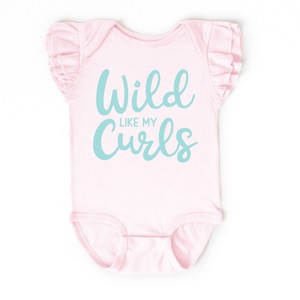 The Juniper Shop Wild Like My Curls Flutter Sleeve Bodysuit - 6M - Ballerina - 1 of 4