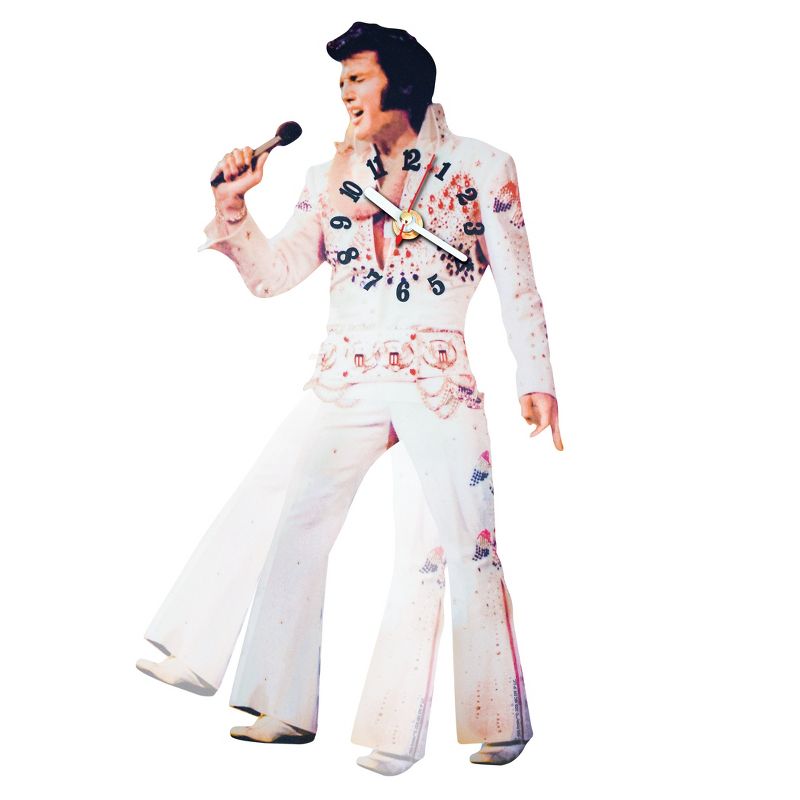Collections Etc Elvis Presley Jumpsuit Clock with Swinging Leg 9 X 8 X 9 White, 1 of 3