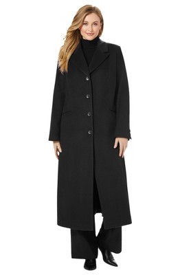 Jessica London Women's Plus Size Full Length Wool Blend Coat - 16, Black :  Target