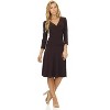 Rekucci Women's Slimming 3/4 Sleeve Fit and Flare Crossover Tummy Control Dress - 4 of 4