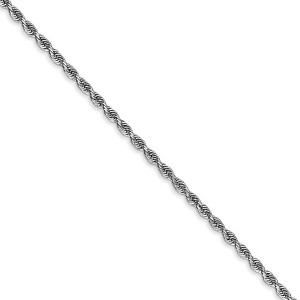 Black Bow Jewelry 2mm, 14k White Gold D/C Quadruple Rope Chain Necklace - 1 of 4