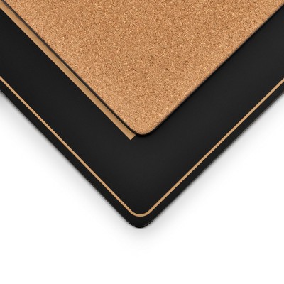 Tally Ho Black and Gold Hardboard Placemats Set of 4