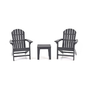Decksplore 3-Piece Patio Adirondack Chairs Set,Outdoor Furniture  with Coffee Table for Patio, Lawn, Garden Pool and Deck - 1 of 4