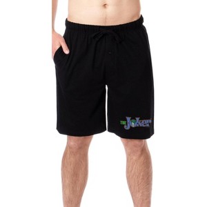 DC Comics Mens' The Joker Classic Title Name Script Sleep Pajama Shorts Black - 1 of 3