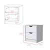TIRAMISUBEST White Nightstand with Two Drawers, Compact Bedside Storage - 4 of 4