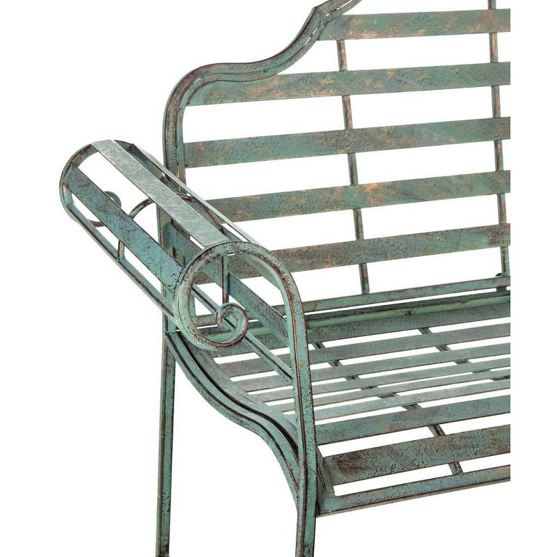 Evergreen Chippendale Style Outdoor Safe Metal Bench, 5 of 6