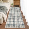 Washable Rug Modern Plaid Rug Non Slip Non Shedding Rug Low Pile Rugs Foldable Indoor Carpet for Living Room Bedroom Study Room Guest Room Playroom - 4 of 4