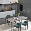 PexFix Modern Dining Room Chairs Set of 2 Mid-Century Upholstered Boucle Kitchen Dining Chairs Accent Side Chairs with Black Metal Legs Antique Green - 4 of 4
