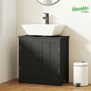Resenkos Bathroom Sink Cabinet, Pedestal Sink Cabinet with Adjustable Shelf, Black - 1 of 4