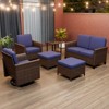 EAGLE PEAK Ocean Vista 6 piece Patio Variated Brown Wicker Conversation Set Swivel Chairs,Loveseat - 2 of 4