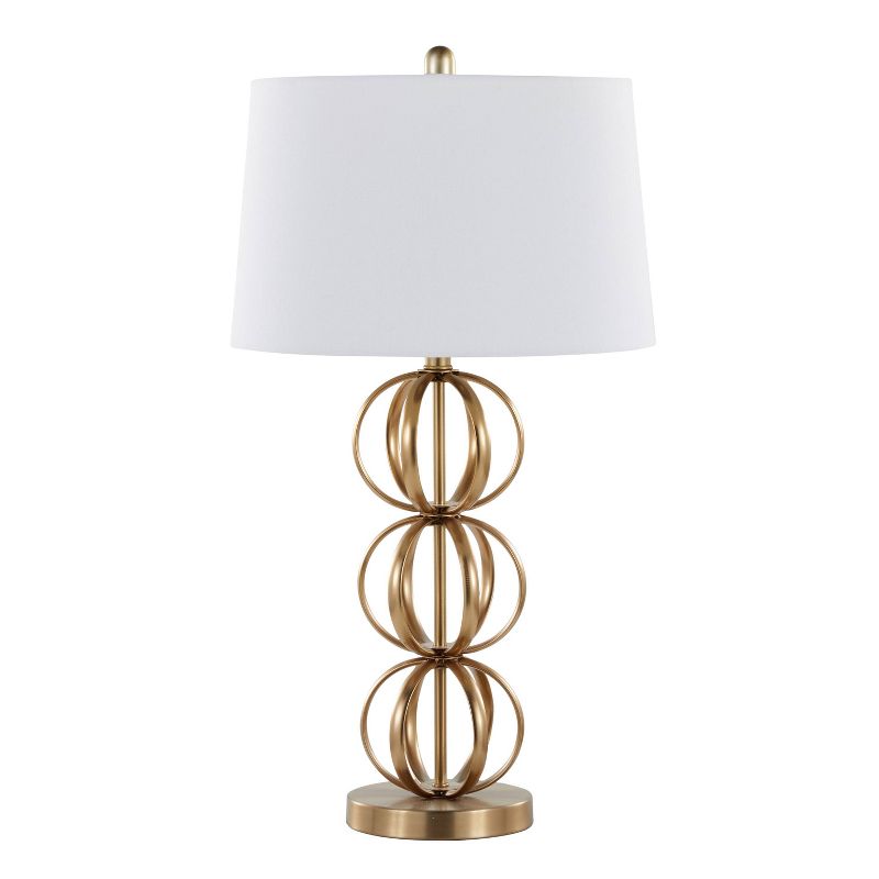 LumiSource (Set of 2) Linx 29&#34; Contemporary Metal Table Lamps Gold Metal and White Linen Shade from Grandview Gallery, 2 of 7