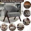 Mid-Century Accent Chair, Teddy Velvet, Linen, PU Leather with Wood Frame（1pc） - 2 of 4