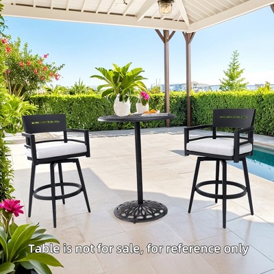 Christopher Knight Home Alston Outdoor Swivel Aluminum 29.5" Barstool with Removable Sunbrella Cushion(Set of 2)