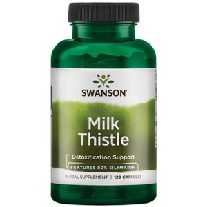 Swanson Superior Herbs Milk Thistle - 80% Silymarin, Helps Liver Health, Spleen & Kidney Function, Boosts Antioxidant Activity, 500 mg (120 Capsules). - 1 of 2