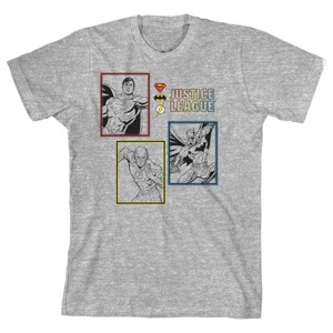 Heroes in Simple Colors Justice League Youth Boys Athletic Gray T-Shirt - 1 of 2