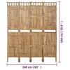 vidaxl 4-Panel Bamboo Room Divider/Privacy partition for Garden or Home Decor, Folding Screen 63" W x 70.9" H, Indoor/Outdoor use, Brown - 4 of 4