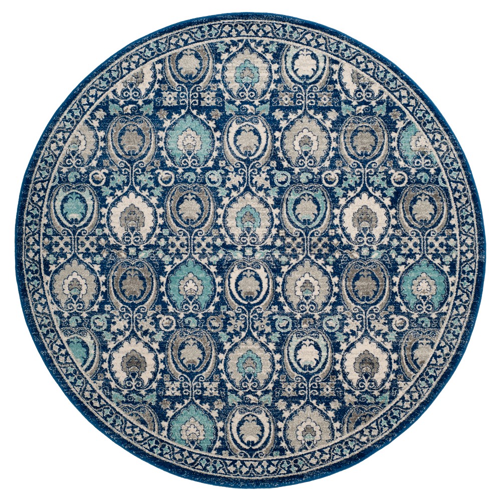 Evoke Rug - Blue/Ivory - (6'7inx6'7in Round) - Safavieh