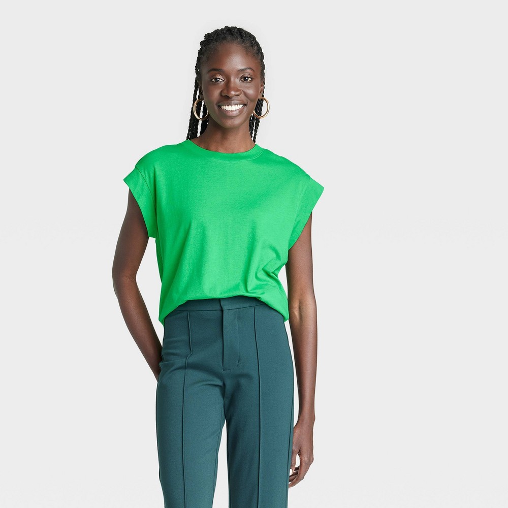 Women's Extended Shoulder T-Shirt - A New Day™ Green S