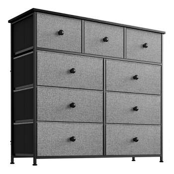 Dresser for Bedroom, 8 Drawer Storage Organizer Tall Wide Dresser for  Bedroom Hallway, Sturdy Steel Frame Wood Top, Black Grey – Built to Order,  Made in USA, Custom Furniture – Free Delivery