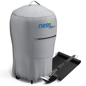 Nestl BBQ Grill Cover Set, Heavy Duty Round Waterproof Gas Grill Covers Plus Accessories - 1 of 4