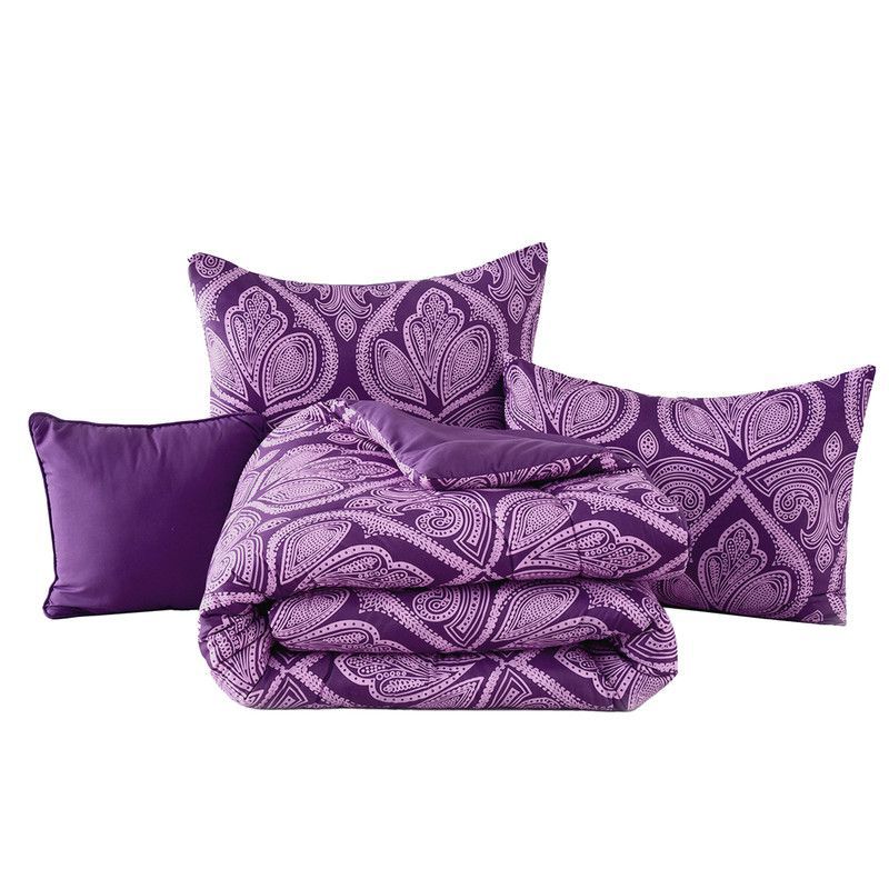 Lux Decor Collection 5 Piece Comforter Set Reversible - Microfiber Down Alternative Bedding Comforter Set, 3 of 7