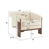 Anybear 34" Accent Chair with White Fabric, Deep Cushions, and Wide Armrests - 2 of 4