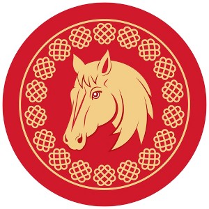 Big Dot of Happiness Lunar New Year - 2026 Year of the Horse Circle Sticker Labels - 24 Count - 1 of 4