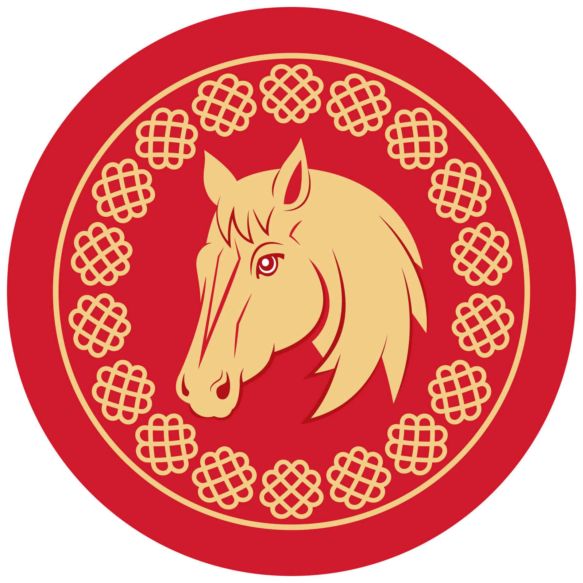 Big Dot of Happiness Lunar New Year - 2026 Year of the Horse Circle Sticker Labels - 24 Count