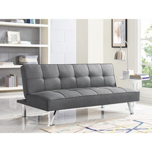 Chelsea Tufted Convertible Sofa In Light Gray Relax A Lounger