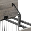 NicBex 38.58Inch Dog Crate Furniture with Flip-up Top Wooden Dog Crate Table with 2 Iron Doors and Wheels,Heavy Duty Indoor Puppy Kennel,Grey - 4 of 4
