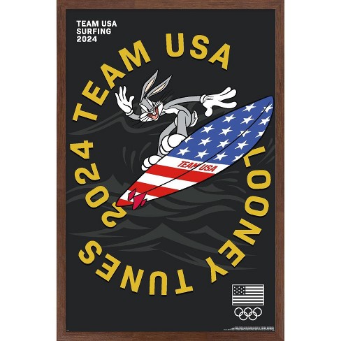 Trends International Looney Tunes X Team Usa - Surfing Framed Wall ...