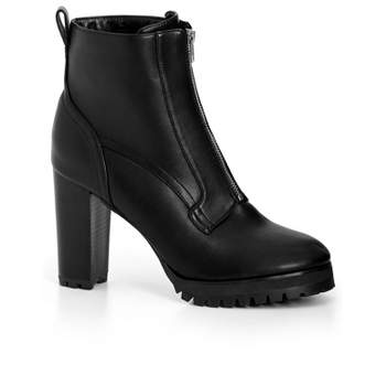 Women's Wide Fit Fern Ankle Boot - Black | CITY CHIC