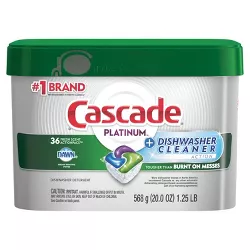 Cascade Platinum ActionPacs Fresh + Dishwasher Cleaner - 36ct