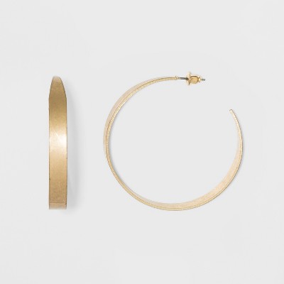 Thick Metal and Open End Hoop Earrings - Universal Thread™ Gold