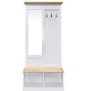 CAVINAS Hall Tree with 3 Hooks Modern Coat Rack with Storage Bench and Mirror for Entryway - 3 of 4