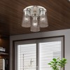 Livex Lighting Cityview 3 - Light Flush Mount in  Brushed Nickel - 3 of 4