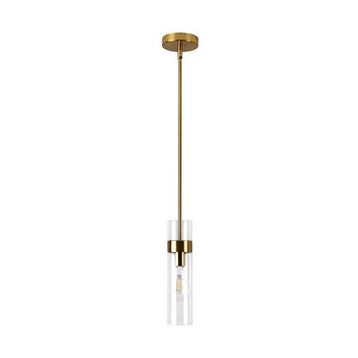 PAKOKULA 1-Light Gold Simple Mini Pendant Light with Clear Glass Shade