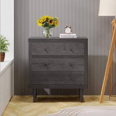 NicBex 3 Drawers Dresser for Bedroom Chest of Drawers with Storage Drawers with Wood Legs and Handle for Living Room