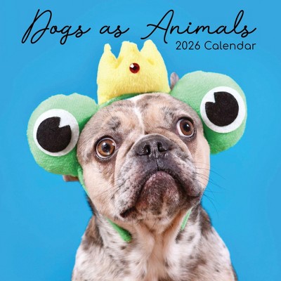 2026 Square Wall Calendar, Dogs as Animals, 16-Month Humor Theme with 180 Reminder Stickers (12x12 In)