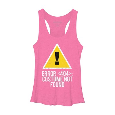 Women's Design By Humans Halloween Error 404 Costume Not Found Apparel By COVI Racerback Tank Top