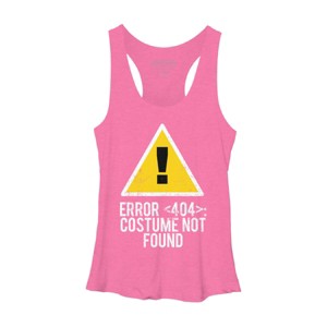 Women's Design By Humans Halloween Error 404 Costume Not Found Apparel By COVI Racerback Tank Top - 1 of 3