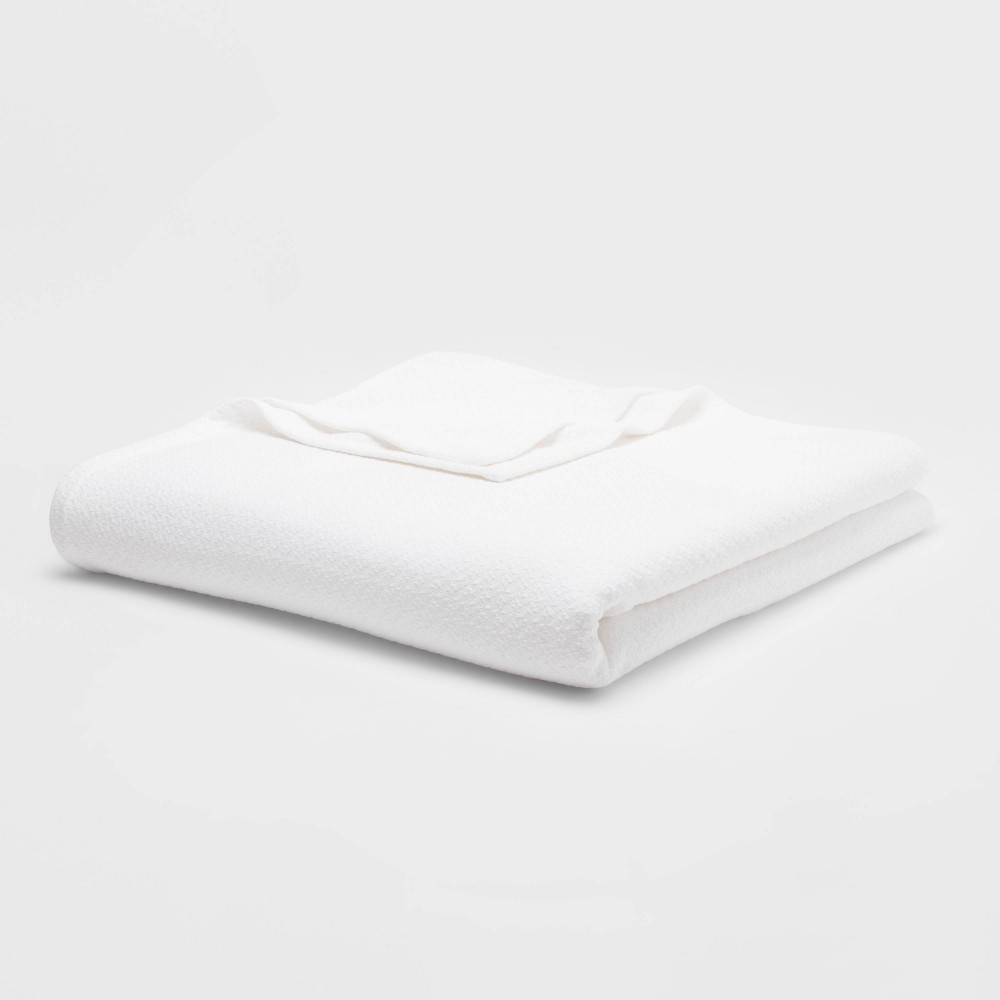 King 100% Cotton Bed Blanket White - Threshold