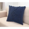 HomeRoots 20" Navy Blue And Dark Blue Cotton Geometric Throw Pillow - 2 of 4