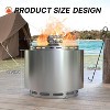 ALAULM 19-Inch Smokeless Fire Pit,Portable Outdoor Smokeless Stove-Wood Burning Stainless Steel Fireplace&Ash Poker&Carry Bag,for 4-6 People,Silver - 3 of 4